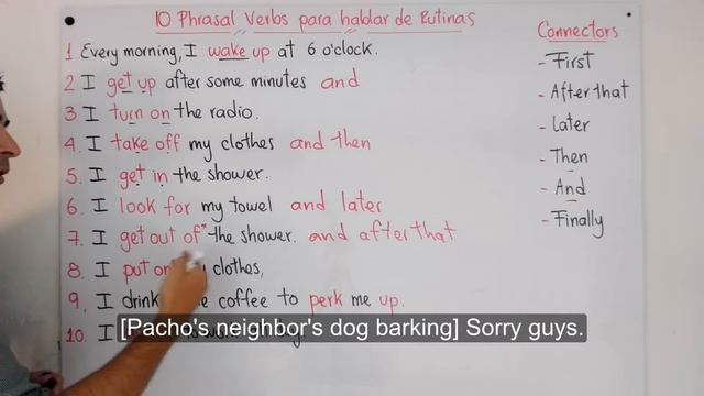 10 Phrasal Verbs comunes para la rutina de la mañana en 1ra y 3ra persona | Clases inglés смотреть онлайн