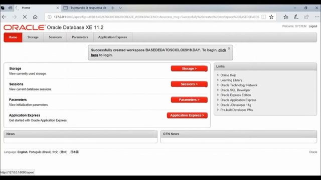 Instalacion de Oracle, Creación de Tablespaces y User смотреть онлайн