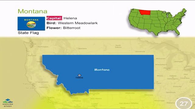 English Study خريطة الولايات المتحدة الأمريكية  USA Map
