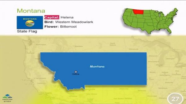 English study خريطة الولايات المتحدة الأمريكية USA map