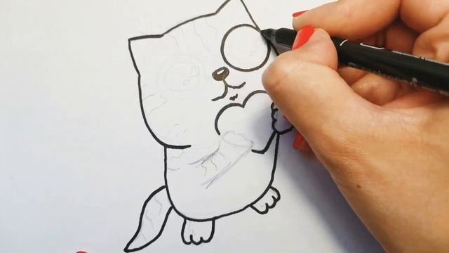 Как нарисовать котика милого котикаHow to draw a cat a cute cat