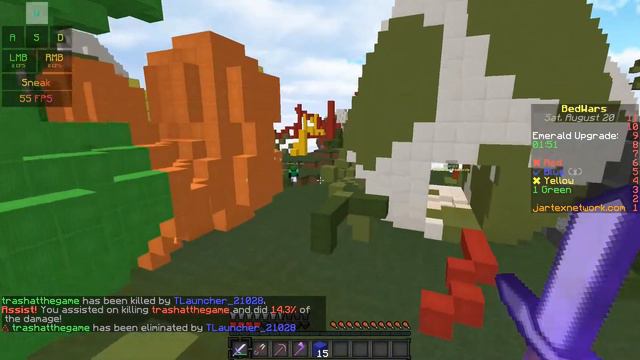 BedWars на JARTEXNETWORK! СЛИШКОМ БЫСТРЫЕ КАТКИ смотреть онлайн