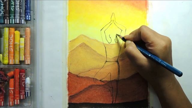 International Yoga Day Drawing | Yoga Day Poster Drawing | Oil Pastels | Yoga Pose Drawing смотреть онлайн
