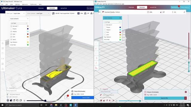 Ultimaker Cura 5.0.0 Vs Creality Slicer 4.8.2 (Overhang ERROR) смотреть онлайн