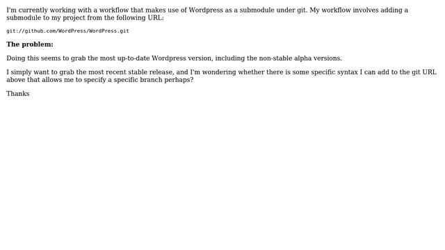 Wordpress: Pull latest stable release via git смотреть онлайн