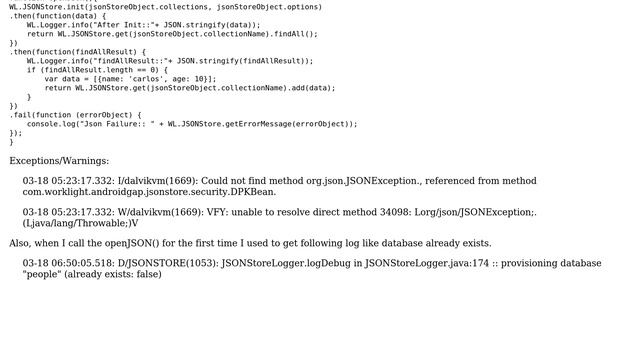 MobileFirst 6.3: Could not find method org.json.JSONException.＜init＞ смотреть онлайн