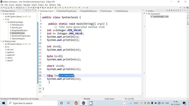 Long Data Type in JAVA смотреть онлайн