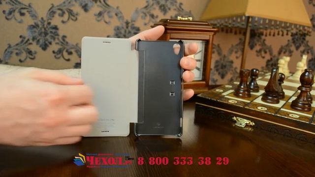 Фирменный оригинальный чехол-книжка для Sony Xperia Z3 D6603/ Z3 Dual D6633 черный кожаный смотреть онлайн