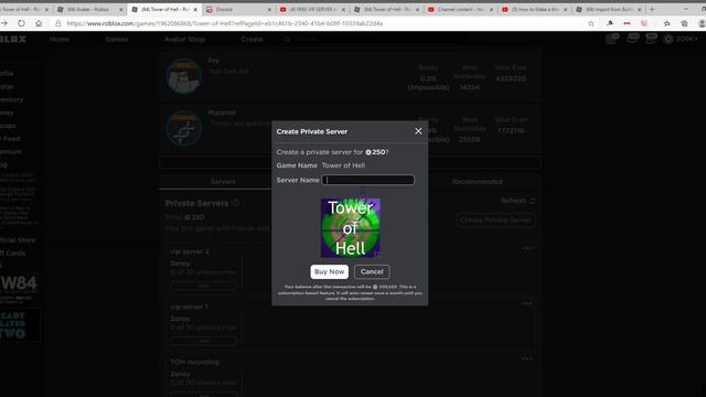 I made 5 FREE vip servers you can join right now in Tower of hell смотреть онлайн