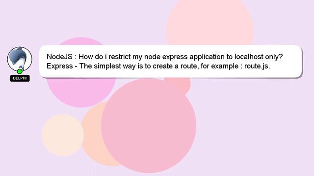 NodeJS : How do i restrict my node express application to localhost only? смотреть онлайн