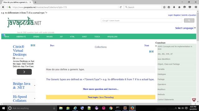 How do you define a generic type.
- javapedia.net смотреть онлайн