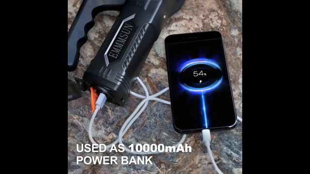 EMMMSUN Rechargeable Spotlight Flashlight 10000 High Lumens смотреть онлайн