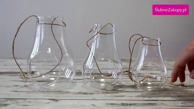 Szklane naczynia wiszące na wesele - SlubneZakupy.pl смотреть онлайн