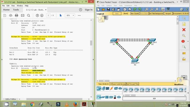 3.1.2.12 Lab - Building a Switched Network with Redundant Links смотреть онлайн