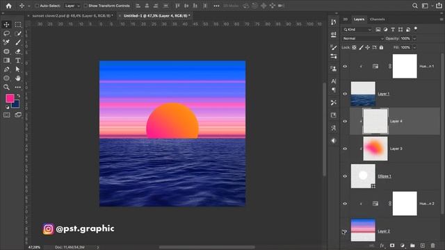 How to Create Edgy Sunset Cover Art Design - Photoshop Tutorials смотреть онлайн