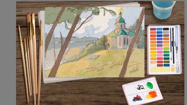 Рисуем Церковь в лесу вместе с Дарьей Бусыгиной смотреть онлайн