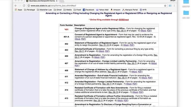 Change of Registered Agent with Texas Secretary of State смотреть онлайн