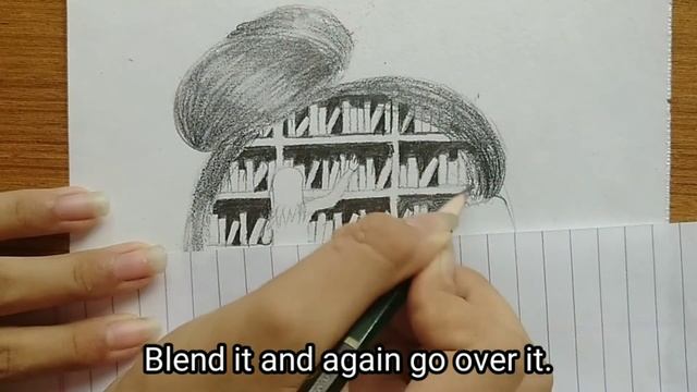 How to draw a girl with books/library in head || Creative art || Double exposure drawing смотреть онлайн