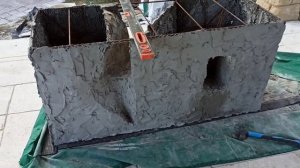 Печь , барбекю , беседка из арт бетона , своими руками