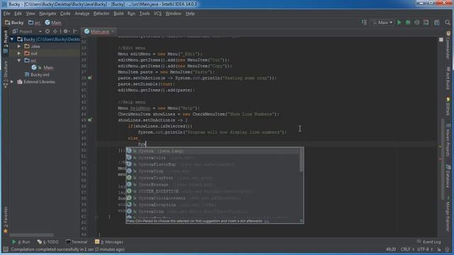 JavaFX Java GUI Tutorial - 23 - CheckMenuItem смотреть онлайн