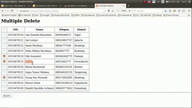 DEMO Tutorial Membuat Multiple Delete dengan Checkbox menggunakan PHP смотреть онлайн