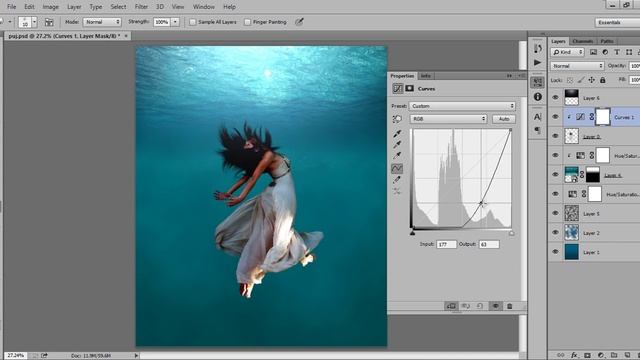 Photoshop Tutorial | How To Under Water Girl Photo Manipulation