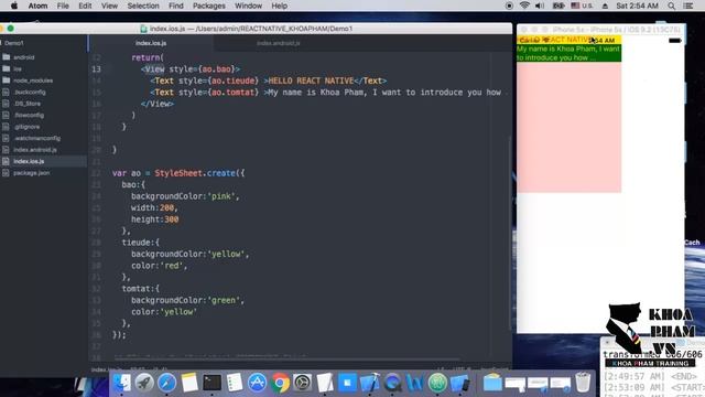 REACT NATIVE KHOA PHẠM | Bài 7: STYLESHEET PHẦN 2 смотреть онлайн
