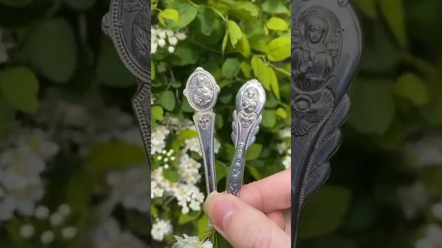 Серебряная ложечка с ликом святого магазин "Крестильное" смотреть онлайн