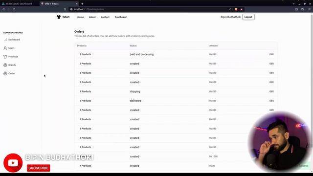 Admin Dashboard Order List | Ecommerce | Nepali | Bipin Budhathoki | Ep-27 смотреть онлайн