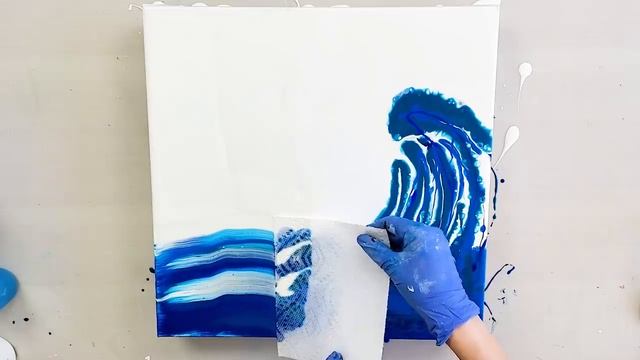 Ocean Wave with SPATULA Acrylic Pouring SWIPE with Silicone!? Fluid Art Tutorial смотреть онлайн