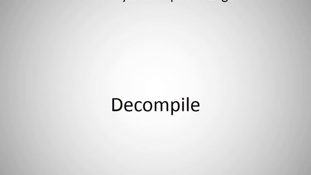 How to say Decompile in English? смотреть онлайн