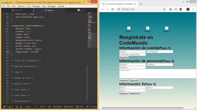 Formulario de registro con múltiples pasos y progress bar | Parte 1 смотреть онлайн