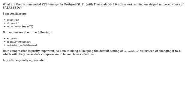 Databases: ZFS Tunings for PostgreSQL смотреть онлайн