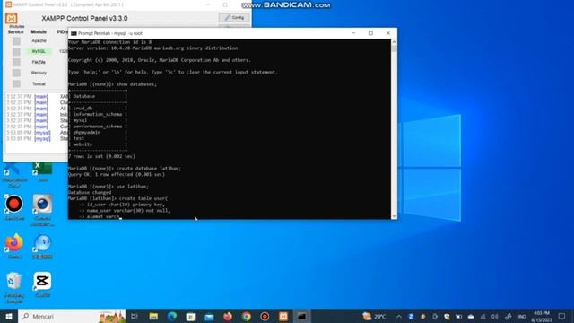 Cara Membuat Database dengan MySQL XAMPP di CMD Command Prompt смотреть онлайн