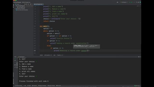 Python Lesson 39: List Part 7: Setting up a menu driven application смотреть онлайн