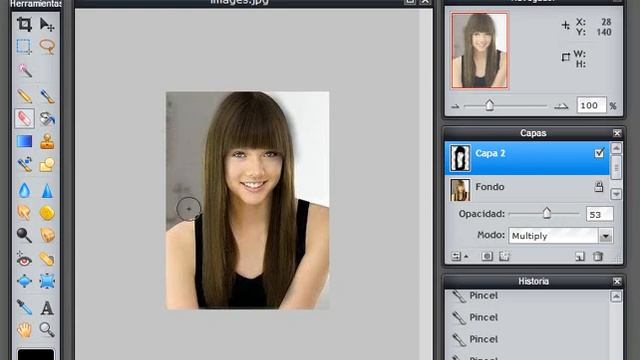 cambiar color de pelo con pixlr (photoshop online) смотреть онлайн