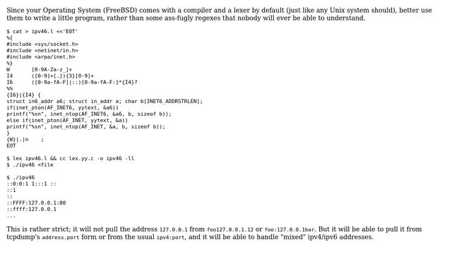 Unix & Linux: grep regular expression that matches all valid IPv4 and IPv6 addresses смотреть онлайн