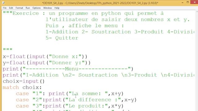 Python: Menu avec while True + match+ break смотреть онлайн