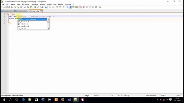 Php Tutorial for Beginners -10- Constant смотреть онлайн