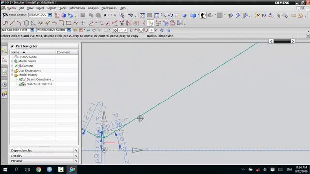 Пример 2, часть 1. Моделирование сверхзвуковой струи. Профилирование сопла в Unigraphics NX