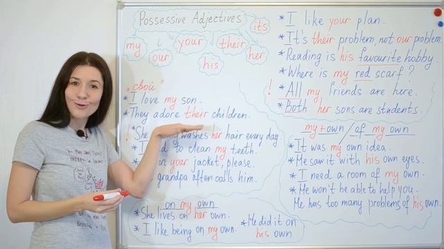 Притяжательные прилагательные и местоимения в английском языке. смотреть онлайн