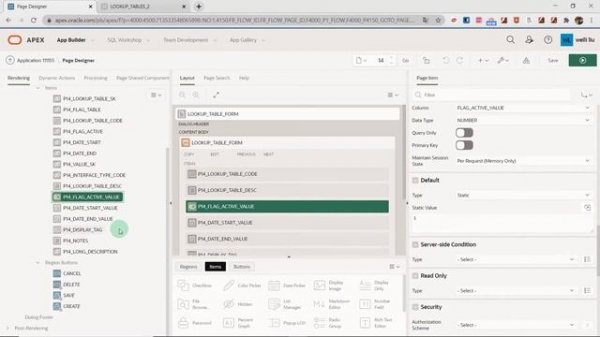 How to set default value of item in the form in Oracle APEX