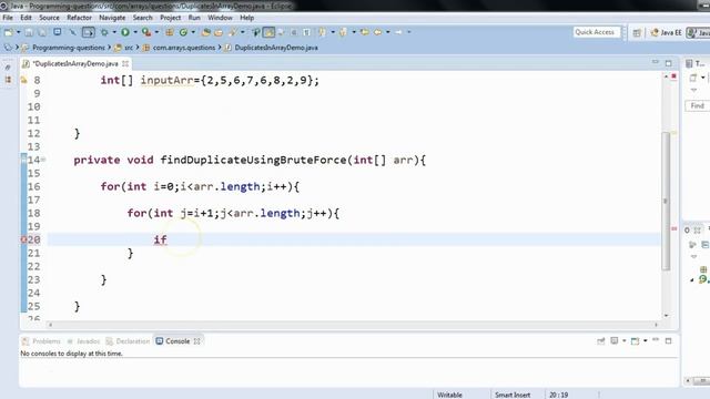 #13 : How to find duplicates in array in java using brute force method | Java for Selenium intervie смотреть онлайн