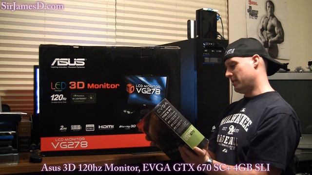 Asus 27" 3D 120hz Monitor, EVGA GTX 670 SC+ 4GB SLI Upgrades - SirJamesDTech смотреть онлайн