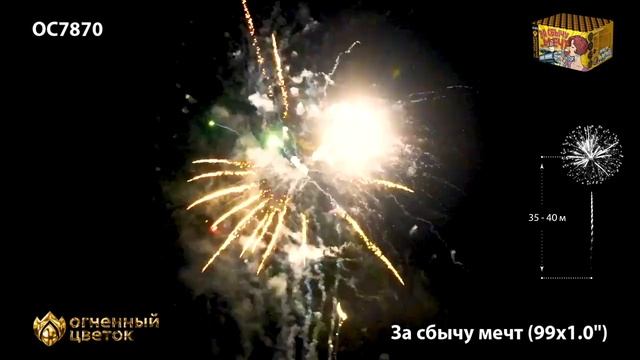 Фейерверк, салют ОС7870 Огненный цветок За сбычу мечт 99 залпов х 1 калибр смотреть онлайн