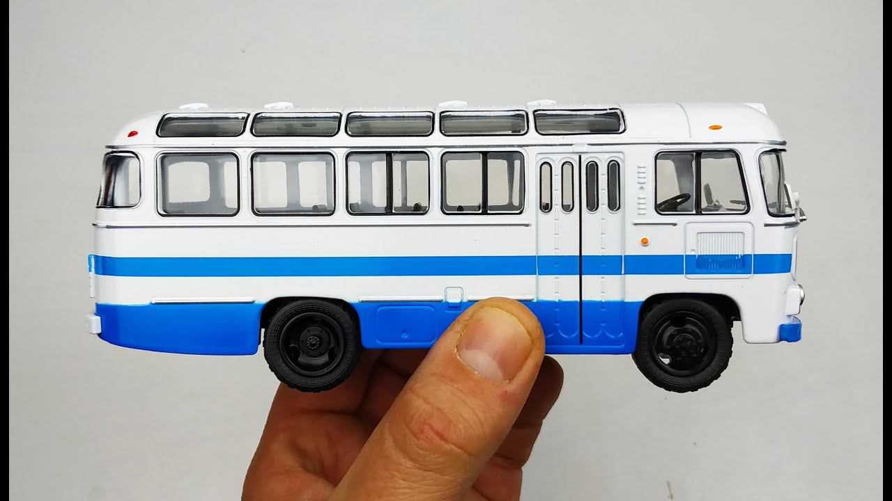 Модель автобуса ПАЗ 672 Пазик масштаб 1/43 Наши автобусы Модимио №7 распаковка и обзор! Про машинки! смотреть онлайн