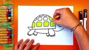Как нарисовать ЧЕРЕПАХУ -  урок рисования для детей