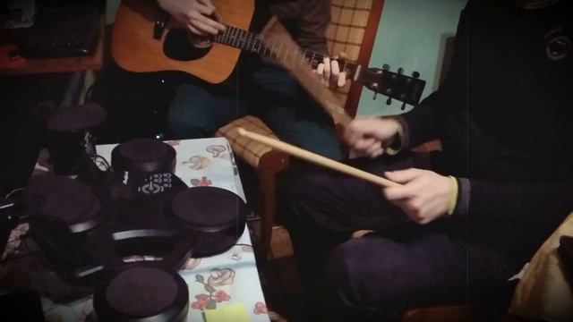 Кино(В. Цой)-Пачка сигарет drum+guitar cover! смотреть онлайн