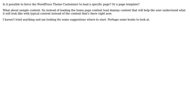 Wordpress: Make Customizer Load Specific Page смотреть онлайн