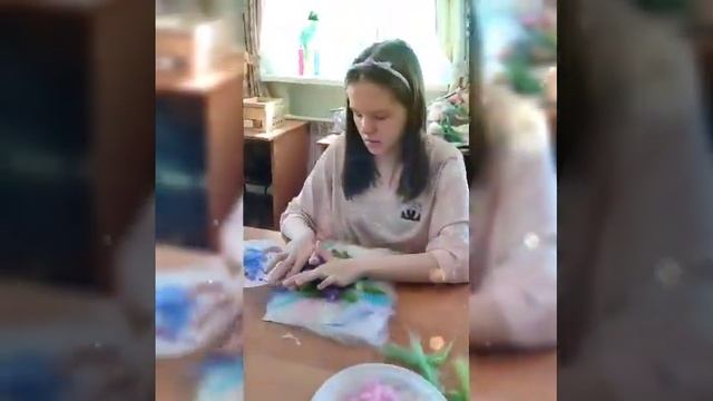 Шерстяная акварель Букет сирени смотреть онлайн